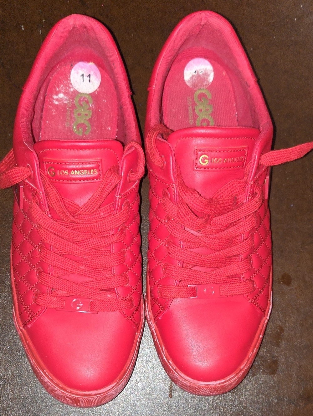 G by Guess Red Quilted Low-Top Sneakers